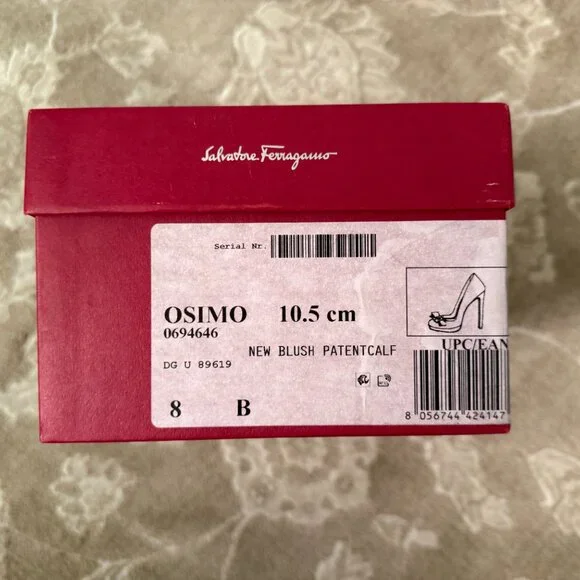 Indulge in Salvatore Ferragamo Patent Leather Bow Stiletto Heels, New Blush, 8B - Picture 12 of 15